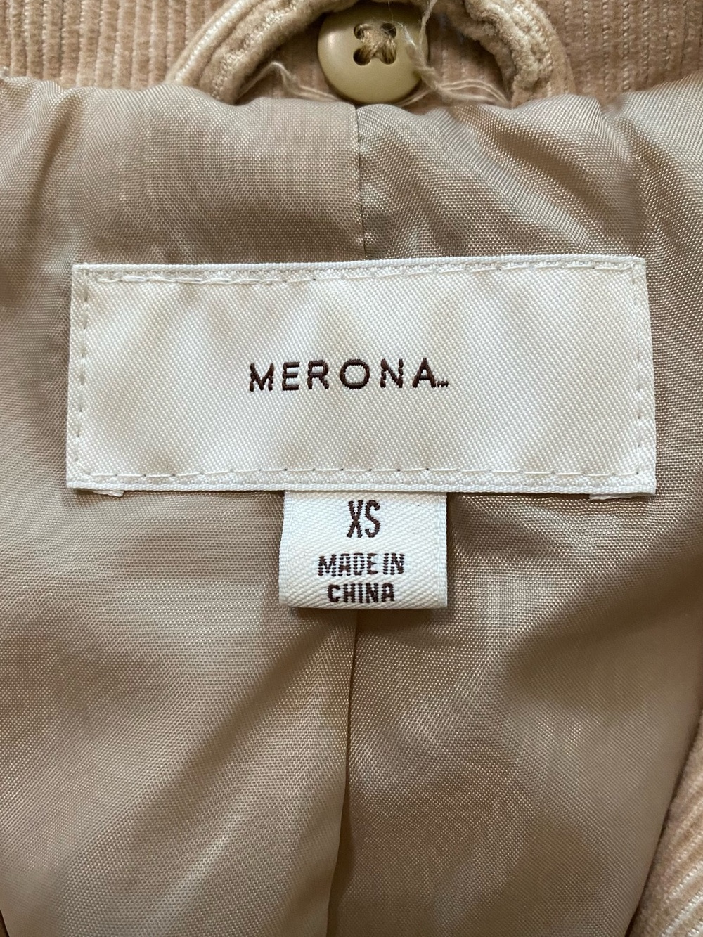 Merona Corduroy Blazer Jacket in Tan - Women's Casual Tailored Coat - Picture 2 of 12